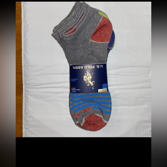 Men’s (6-12) U.S. Polo Assn. 10 Gray/Multicolor Low Cut Socks. Brand New. - Picture 1 of 4